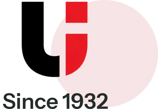 Abstract logo with red and black elements